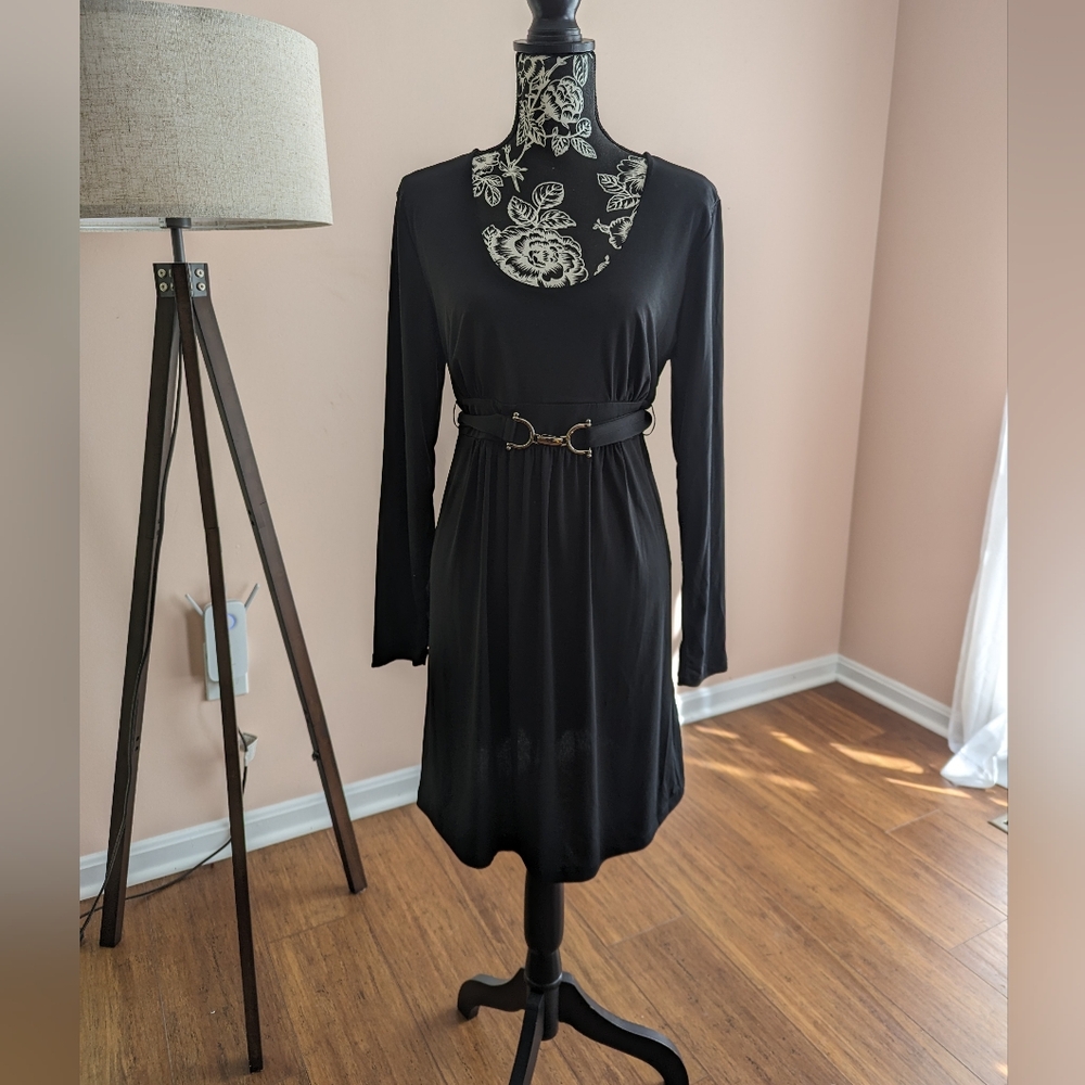 Daisy Fuentes Black belted short dress Size L